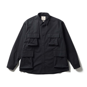 TAKIBI Herringbone Shirt Jacket Black SH-26SU00411019 - Snow Peak UK