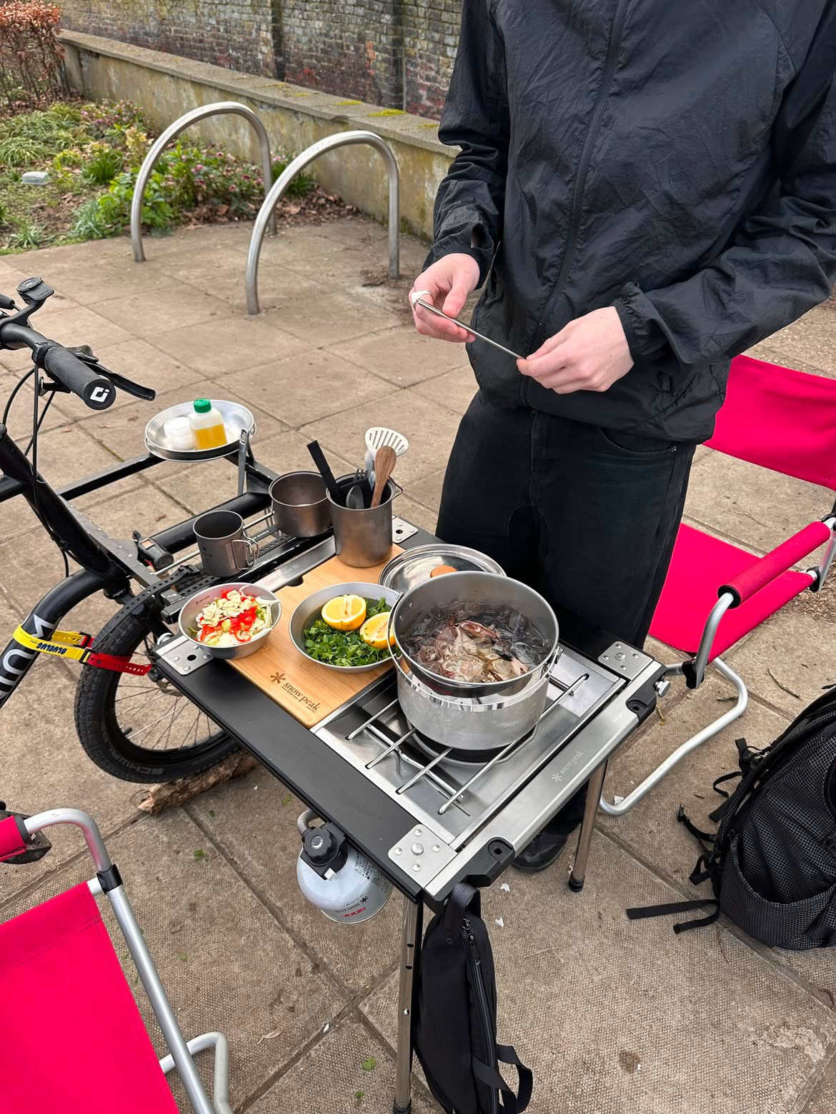 Bike Cooking in London with Snow Peak IGT