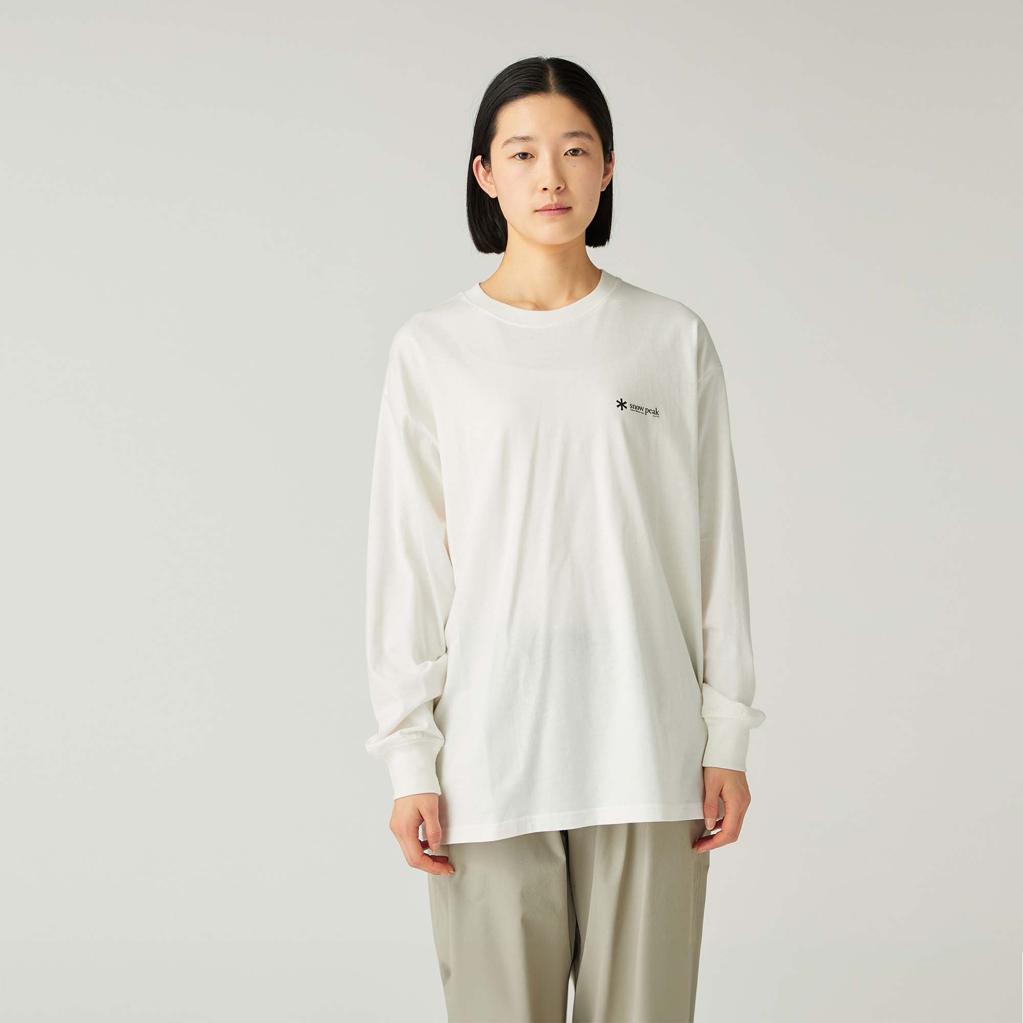 Soft Cotton Relaxed Logo L/S T-Shirt - Snow Peak UK