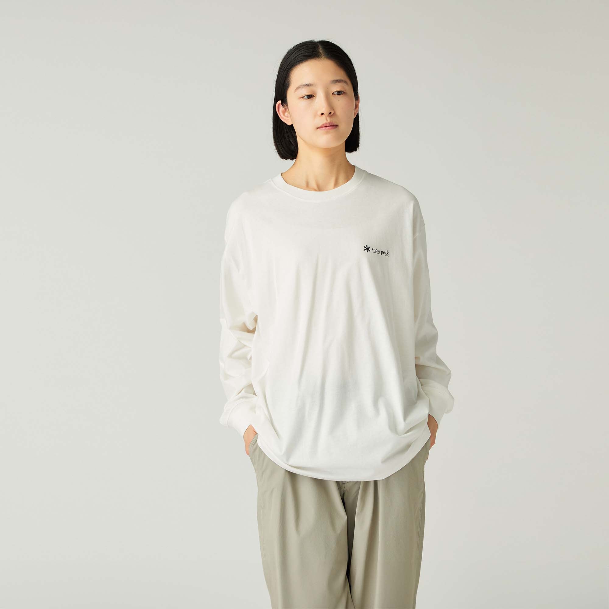 Soft Cotton Relaxed Logo L/S T-Shirt - Snow Peak UK