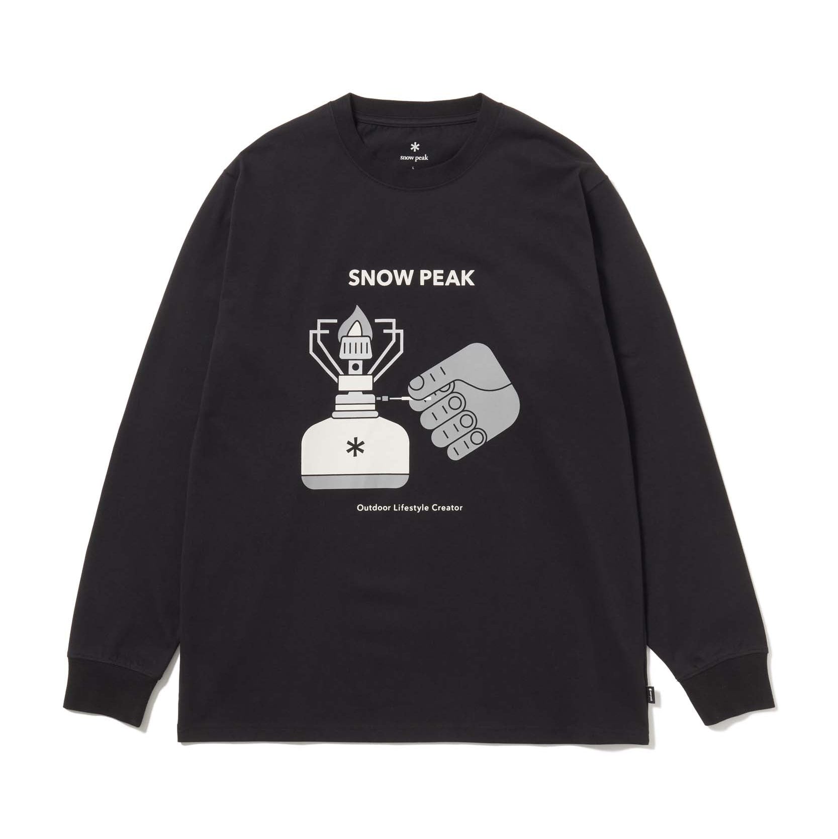Enjoy Camping L/S T-Shirt Black TS-26SU00111019 - Snow Peak UK
