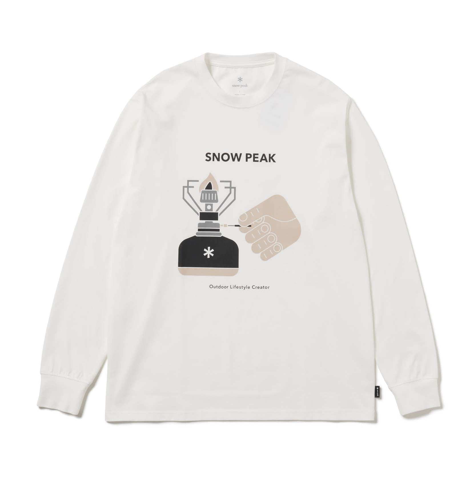 Enjoy Camping L/S T-Shirt Off White TS-26SU00111002 - Snow Peak UK