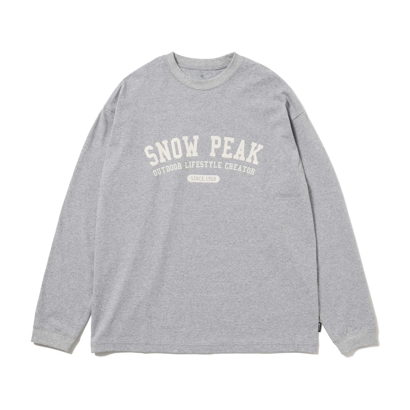 Varsity Logo L/S T-Shirt Marled Grey TS-26SU00211512 - Snow Peak UK
