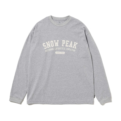 Varsity Logo L/S T-Shirt Marled Grey TS-26SU00211512 - Snow Peak UK