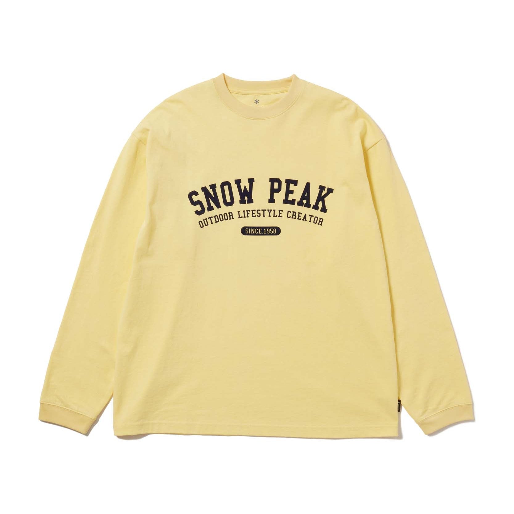 Varsity Logo L/S T-Shirt Yellow TS-26SU00211052 - Snow Peak UK