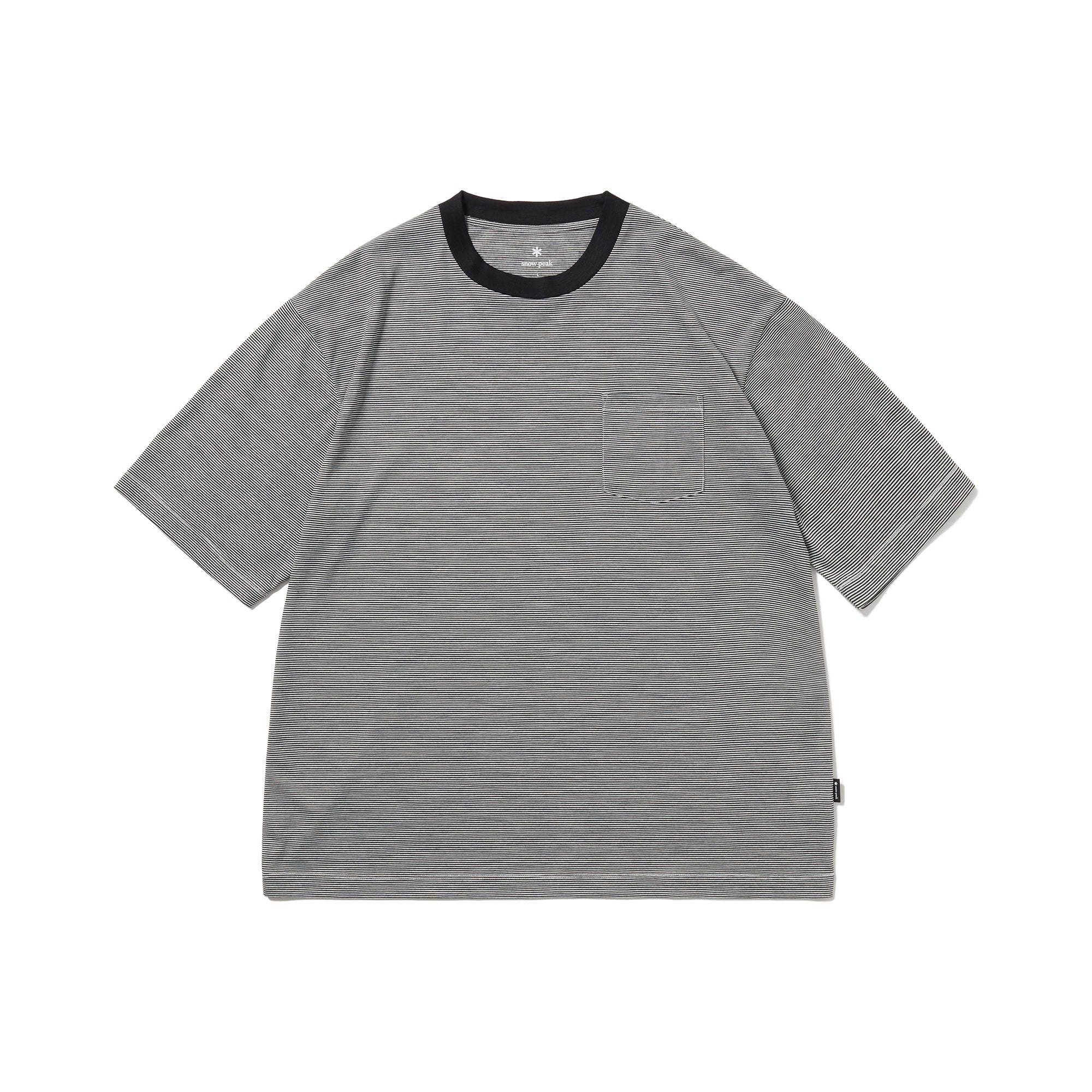 Summer Wool Stripe T-Shirt Black CS-26SU00911019 - Snow Peak UK