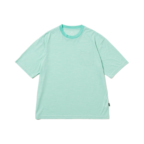 Summer Wool Stripe T-Shirt Light Green CS-26SU00911062 - Snow Peak UK