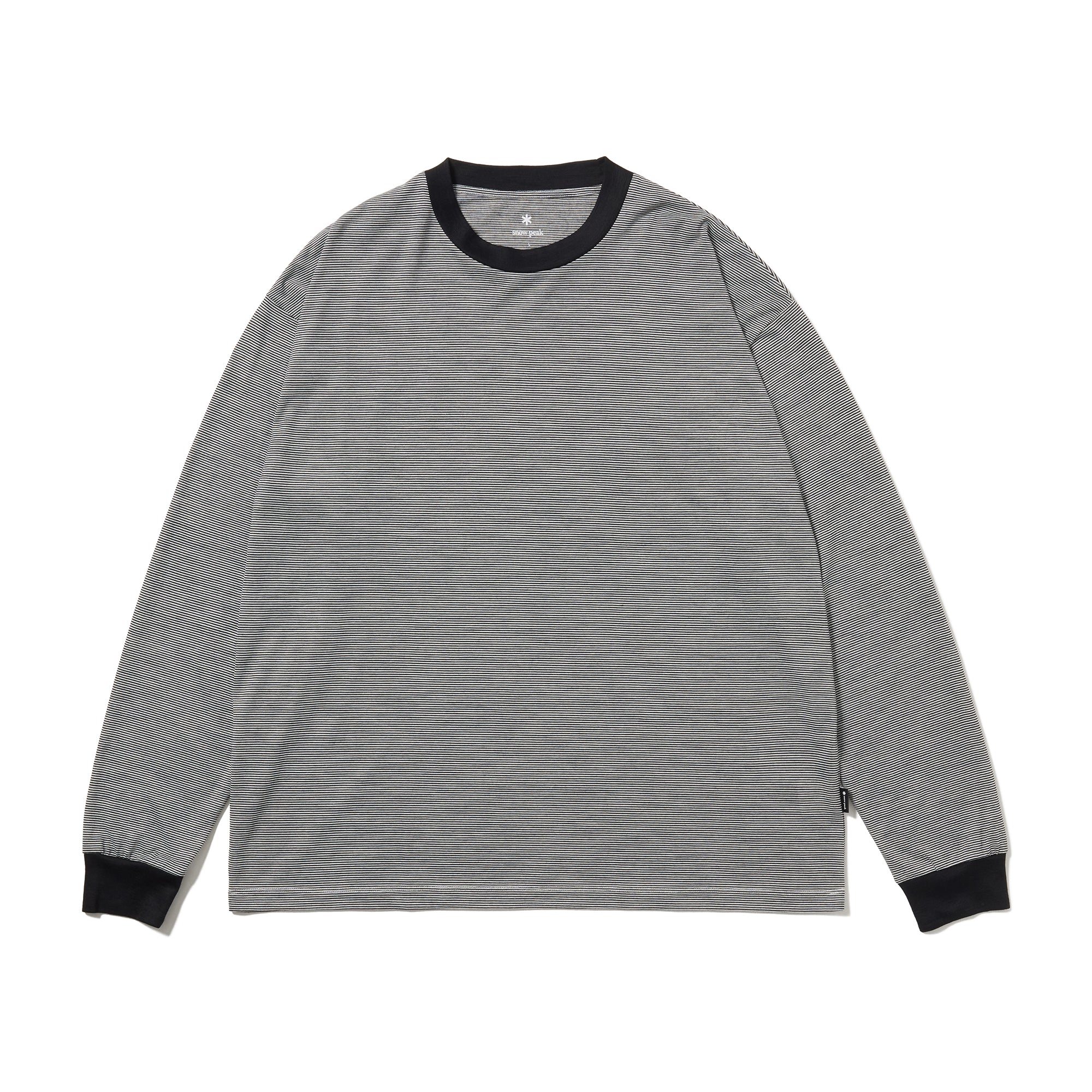 Summer Wool Stripe L/S T-Shirt Black CS-26SU00611019 - Snow Peak UK
