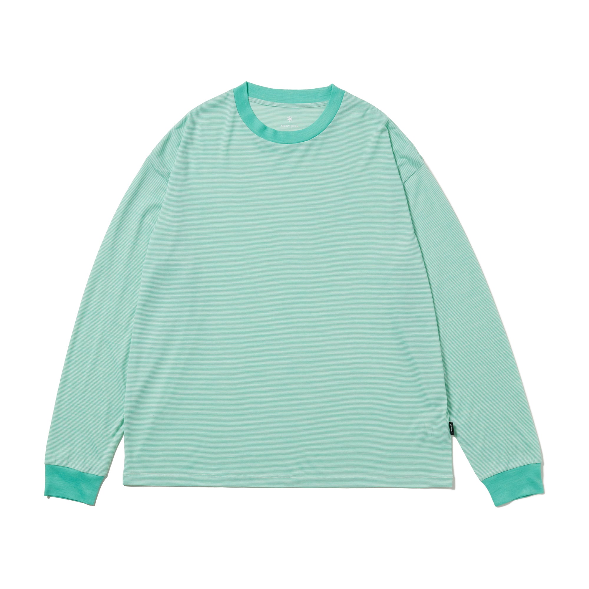 Summer Wool Stripe L/S T-Shirt Light Green CS-26SU00611062 - Snow Peak UK