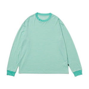 Summer Wool Stripe L/S T-Shirt Light Green CS-26SU00611062 - Snow Peak UK