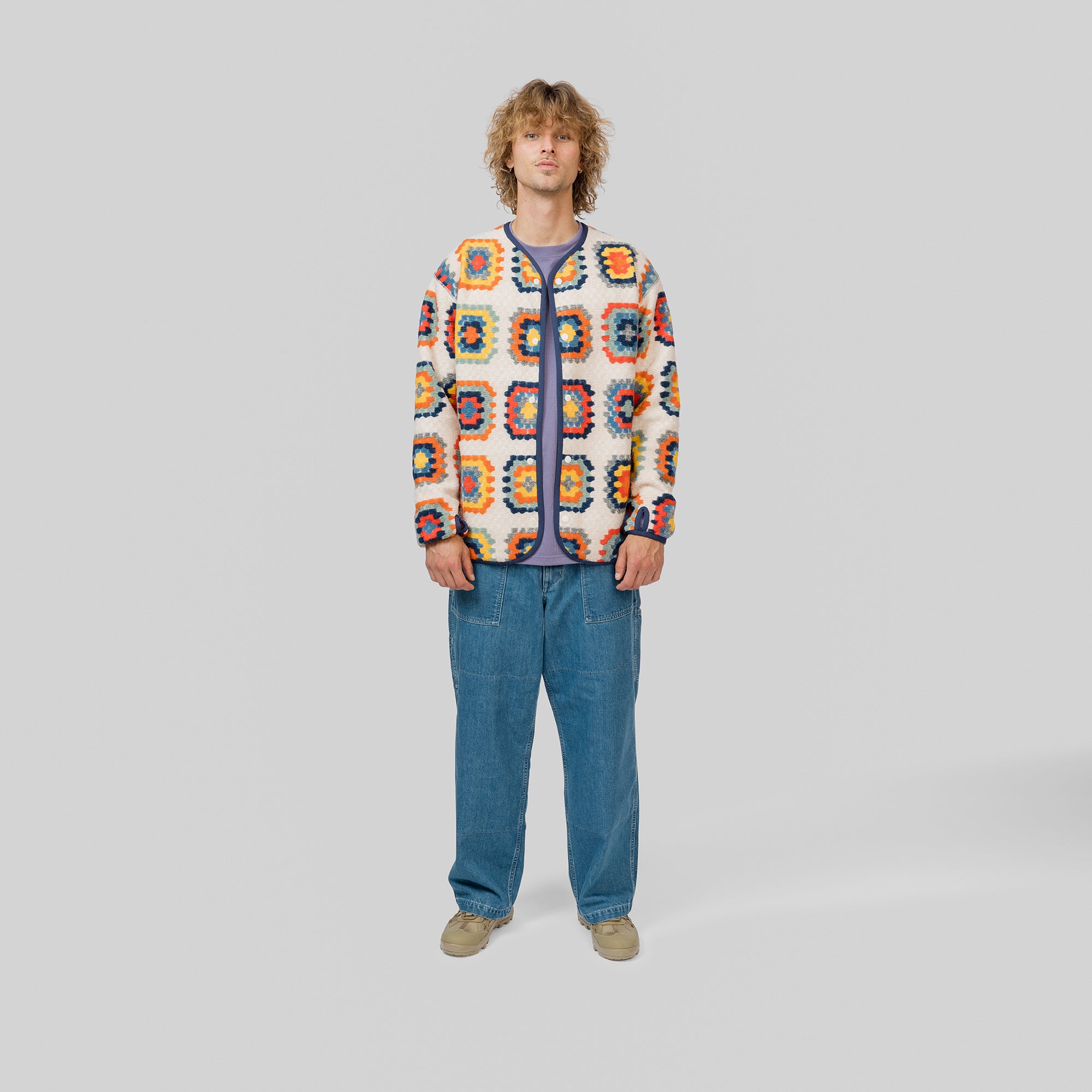 Wool Jacquard Cardigan - Snow Peak UK