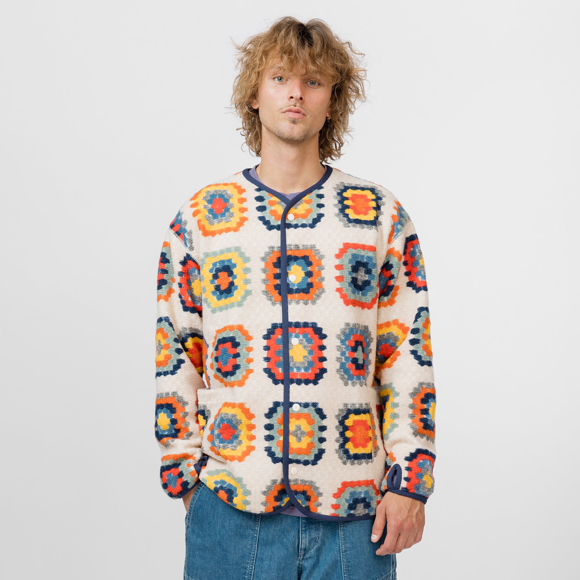 Wool Jacquard Cardigan - Snow Peak UK