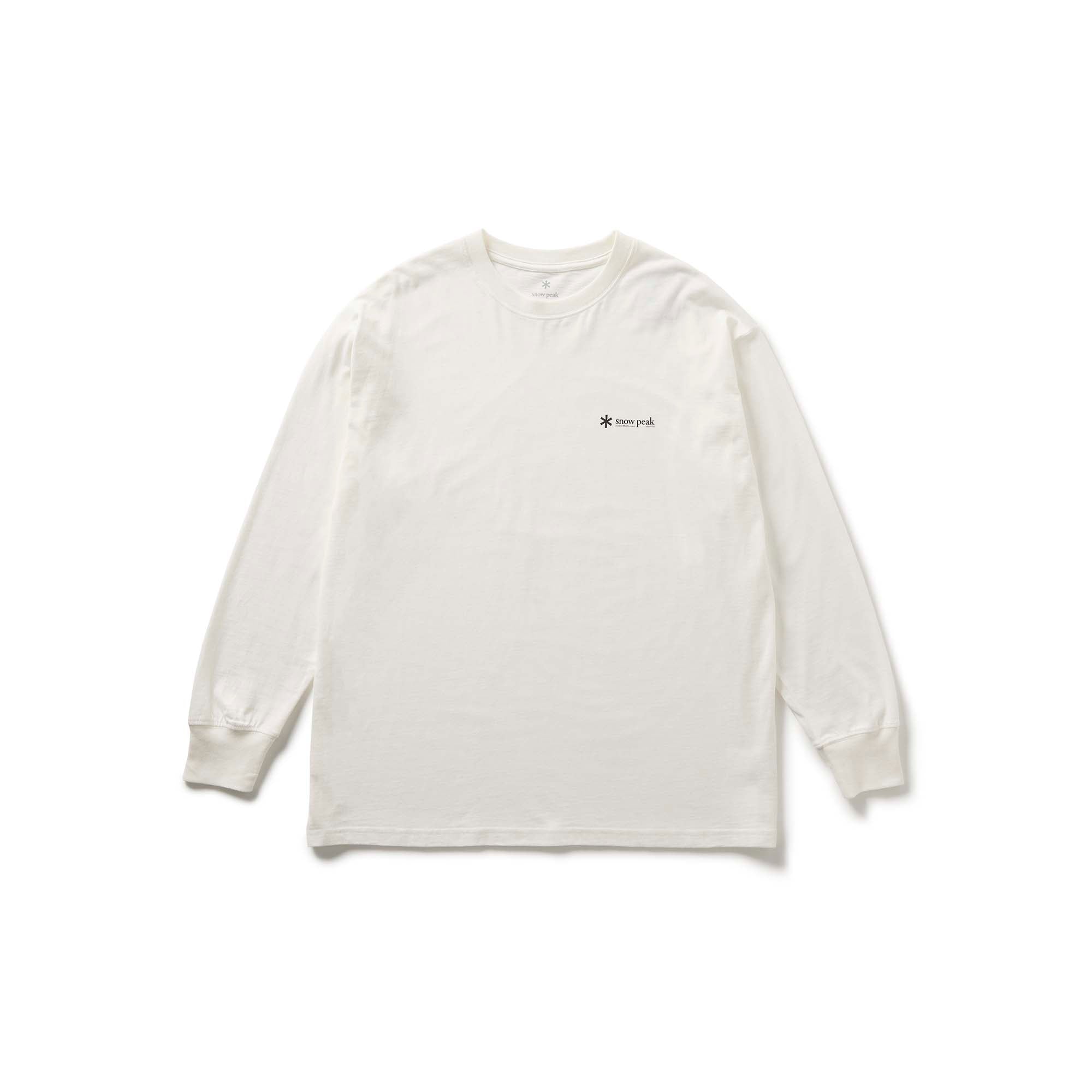 Soft Cotton Relaxed Logo L/S T-Shirt Off White 100268TS1002002 - Snow Peak UK