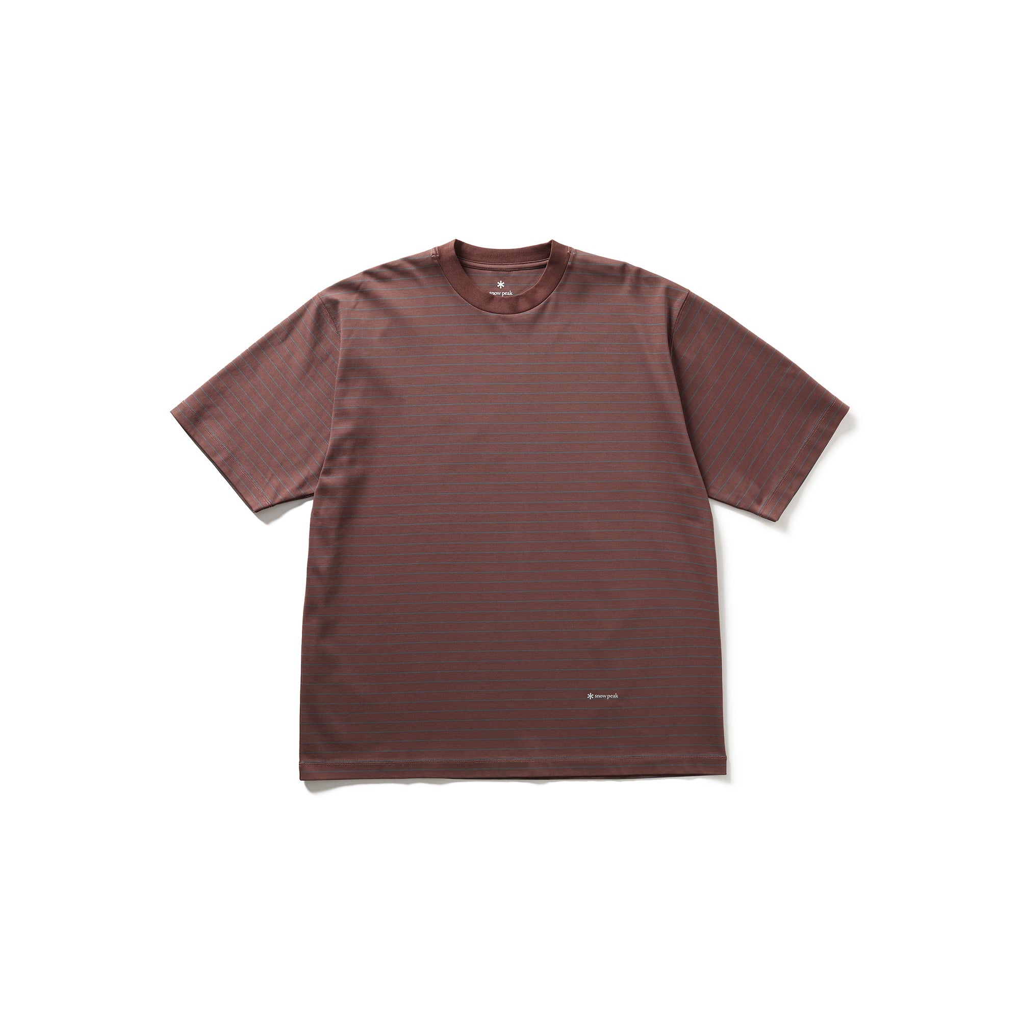 Organic Cotton Mercerized Border T-Shirt Brown BD TS-25AU01302232 - Snow Peak UK