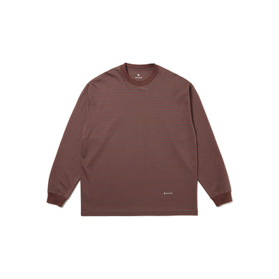 Organic Cotton Mercerized Border L/S T-Shirt Brown SW-25AU01802232 - Snow Peak UK