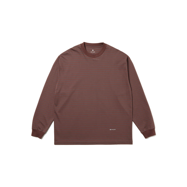 Organic Cotton Mercerized Border L/S T-Shirt Brown SW-25AU01802232 - Snow Peak UK