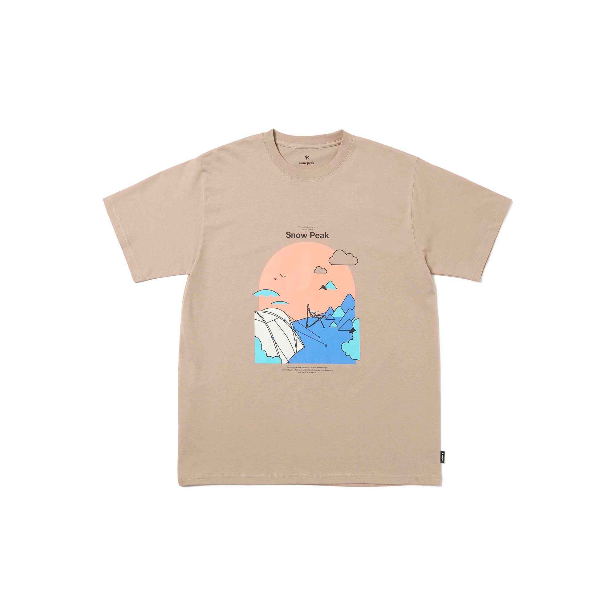 Camping Graphic T-Shirt Beige TS-25AU00811025 - Snow Peak UK