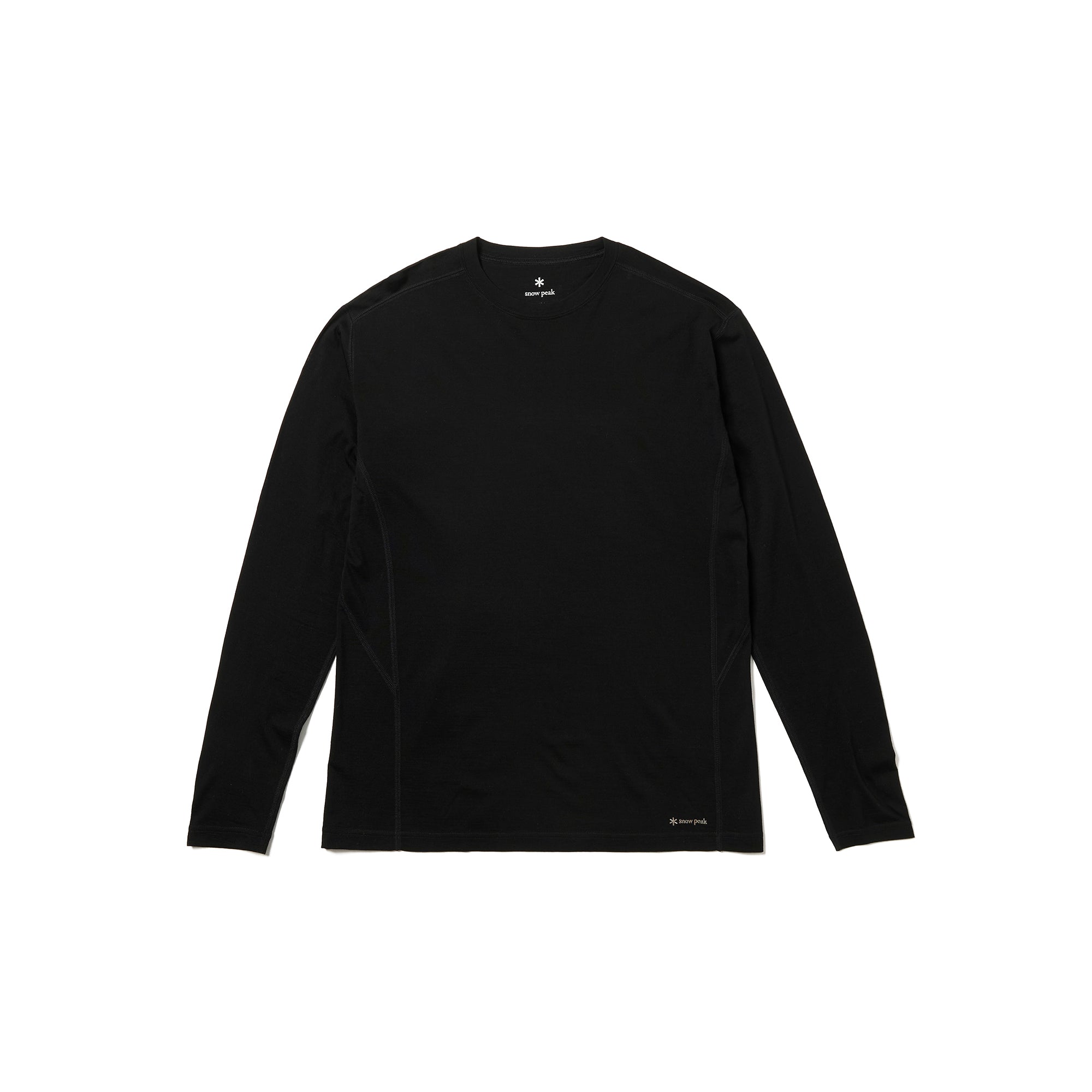 Merino Wool L/S T-Shirt Black SW-25AU01511019 - Snow Peak UK