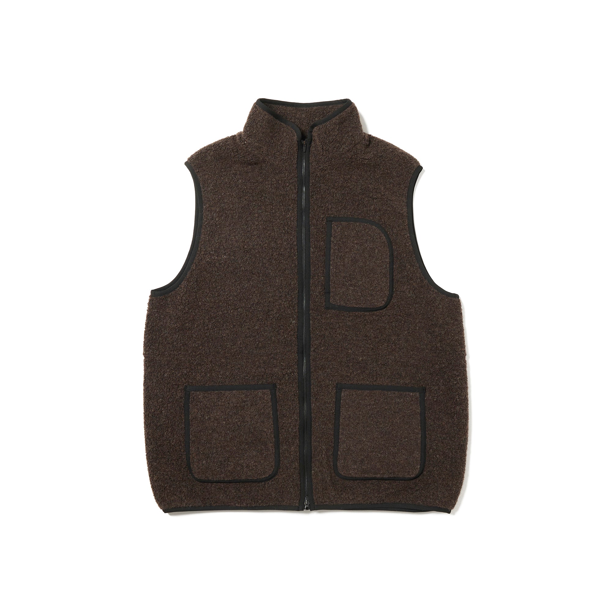 Recycled Wool Boa Vest Dark Brown JK-25AU02311033 - Snow Peak UK