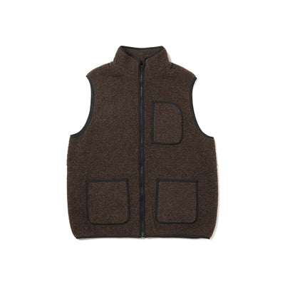 Recycled Wool Boa Vest Dark Brown JK-25AU02311033 - Snow Peak UK