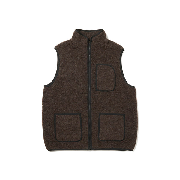Recycled Wool Boa Vest Dark Brown JK-25AU02311033 - Snow Peak UK