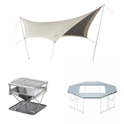 Takibi Hexa Tarp Fire & Grill Set   - Snow Peak UK