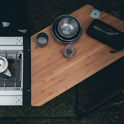 IGT Multifunction Open Bamboo Table Top Left   - Snow Peak UK