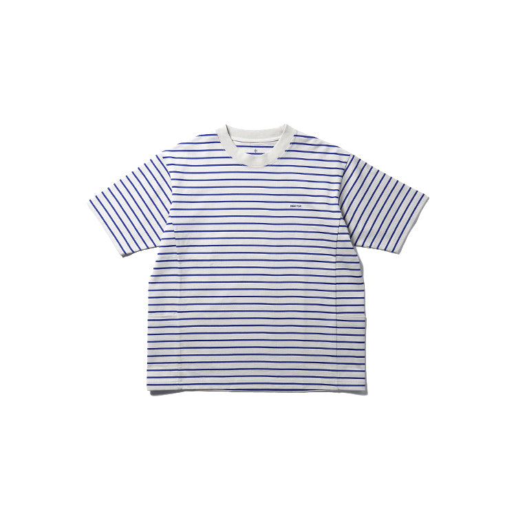 Heavy Cotton Border T-Shirt White Blue TS-24AU20102WHBL - Snow Peak UK