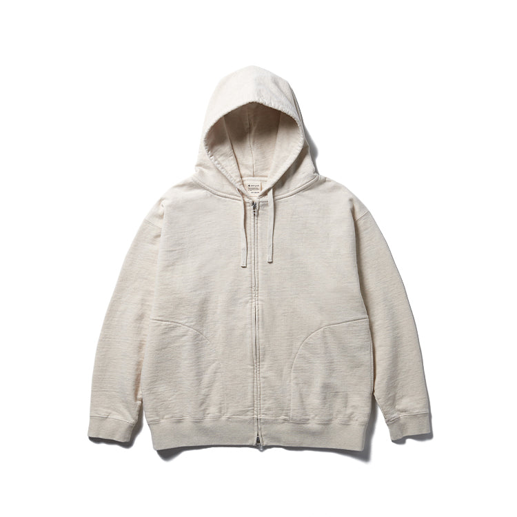 Recycled Cotton Zip Up Hoodie Oatmeal SW-24AU40102OM - Snow Peak UK