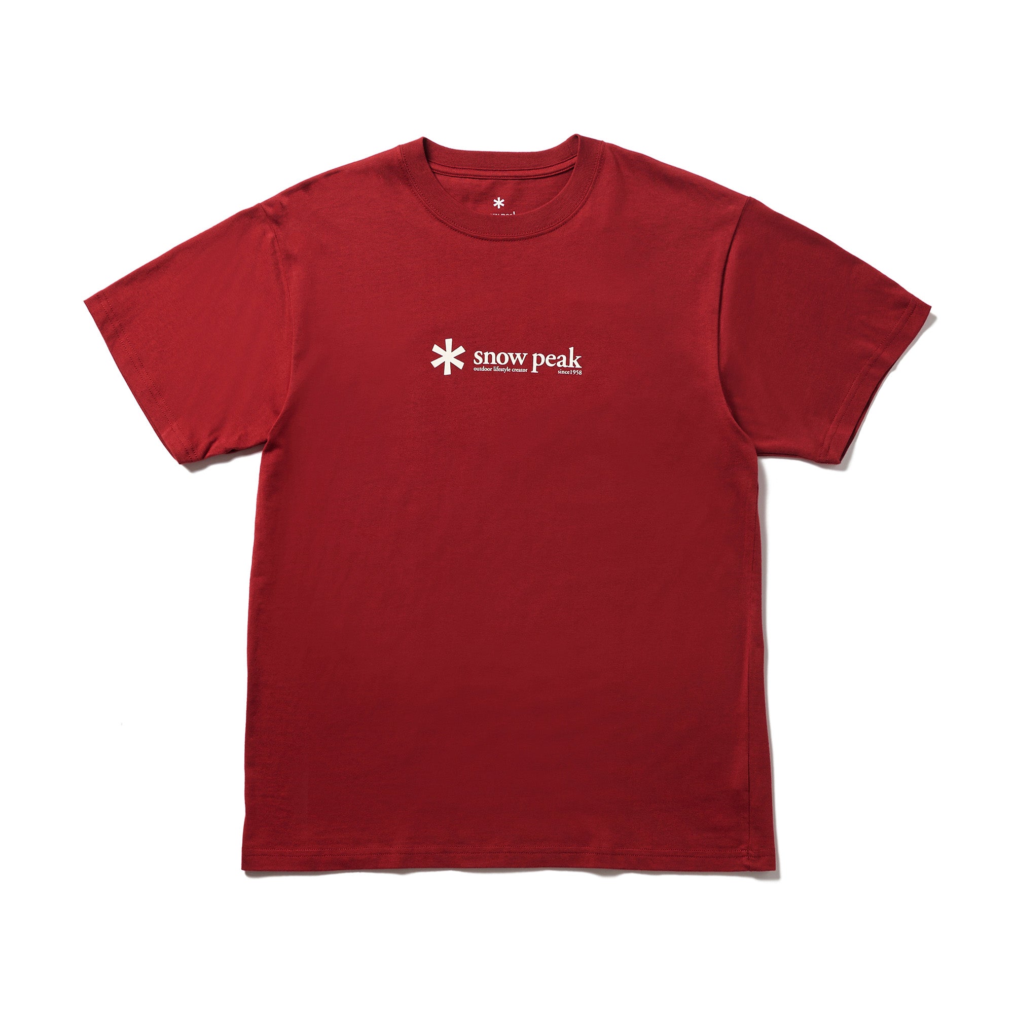Soft Cotton Logo Short Sleeve T-Shirt Red TS-25SU40111042 - Snow Peak UK