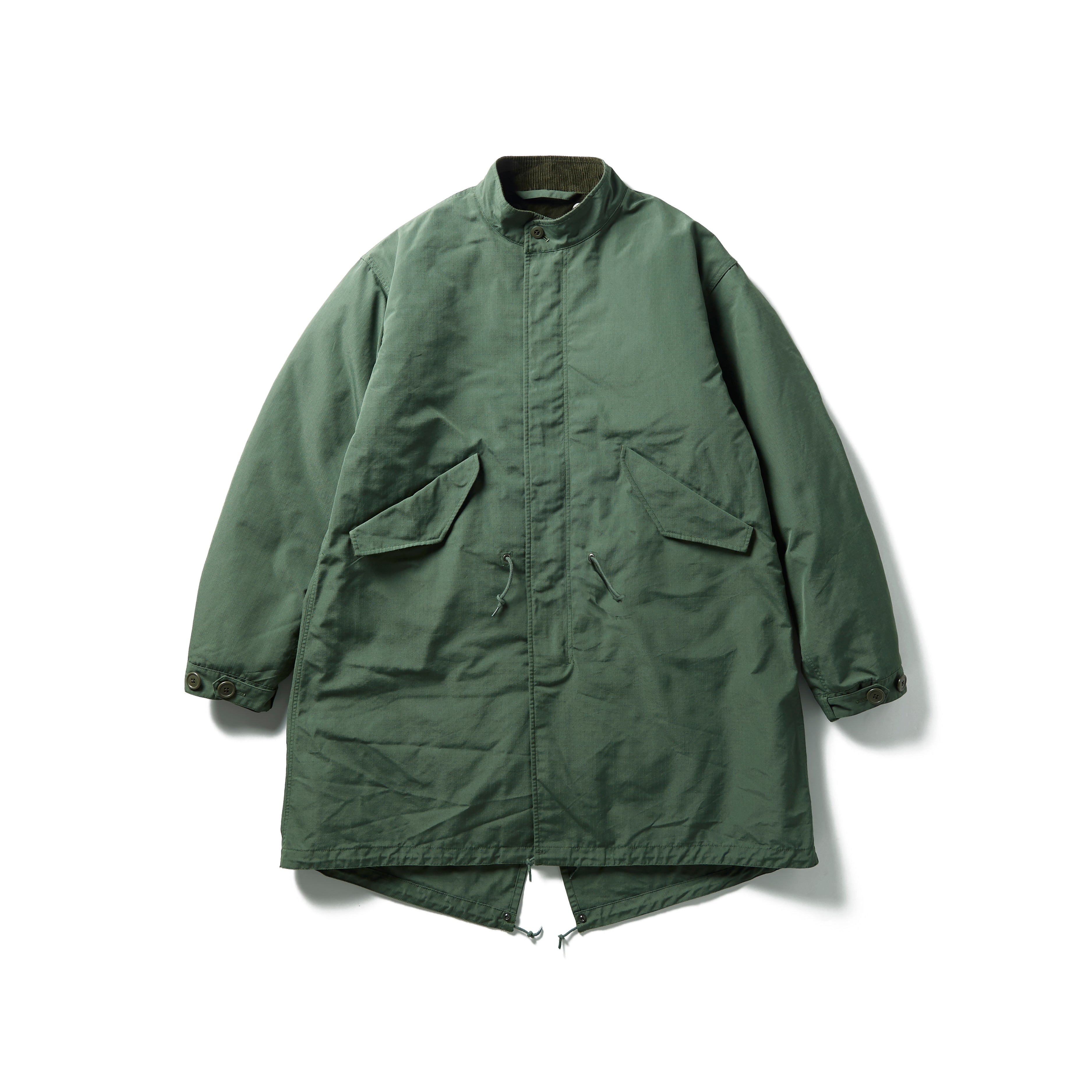 TAKIBI Ripstop Adjustable Fishtail Coat Olive JK-25AU01611066 - Snow Peak UK