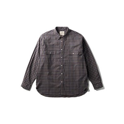 Organic Cotton Ombre Check Shirt Brown Ch SH-25AU00502332 - Snow Peak UK