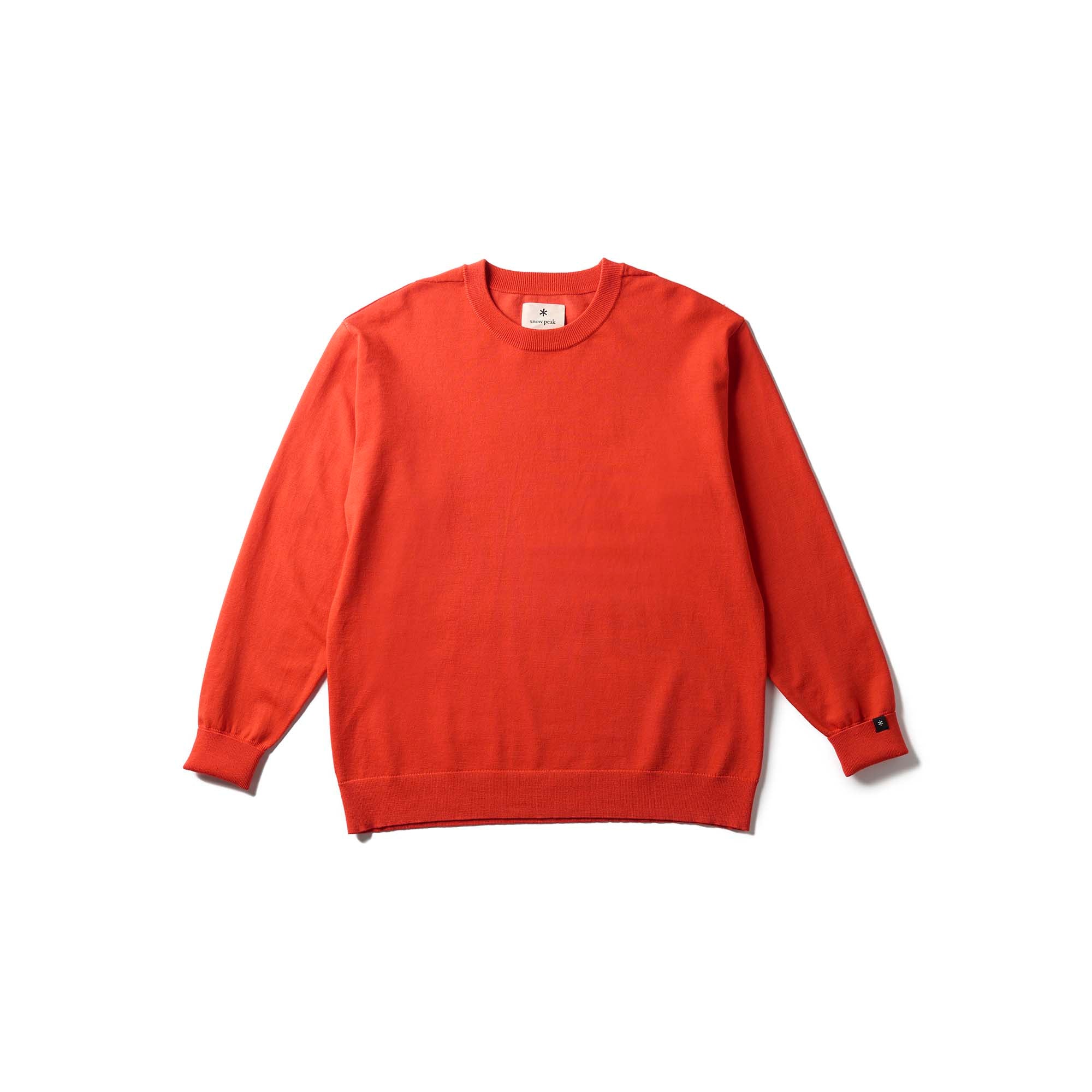 Washable Wool Crewneck Knit Orange KN-25AU00102054 - Snow Peak UK