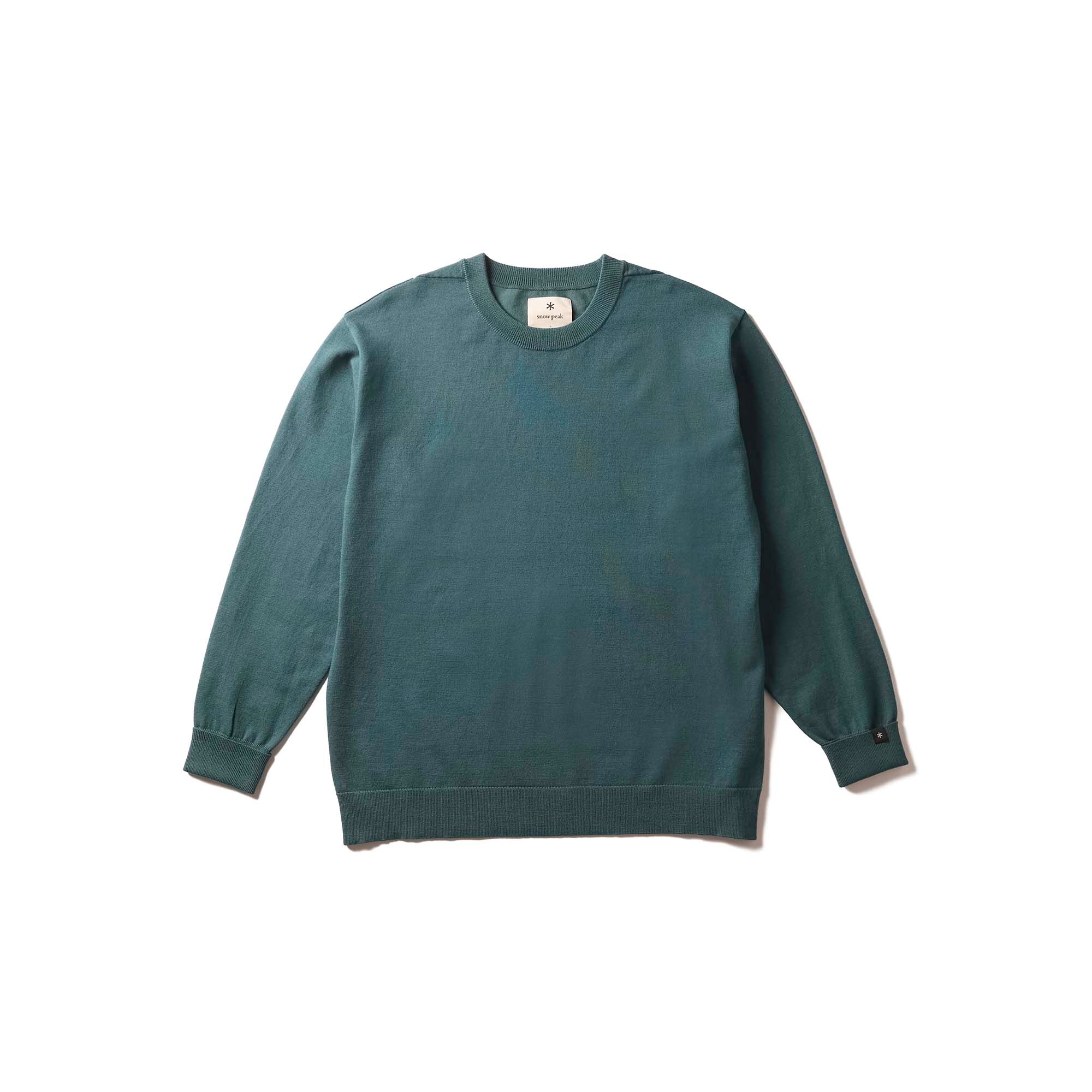 Washable Wool Crewneck Knit Green KN-25AU00102063 - Snow Peak UK