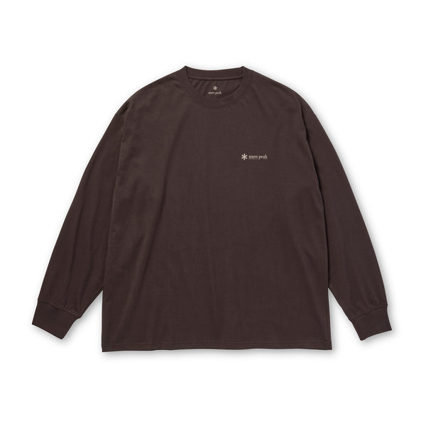Soft Cotton Relaxed Logo L/S T-Shirt Brown 100268TS1002032 - Snow Peak UK