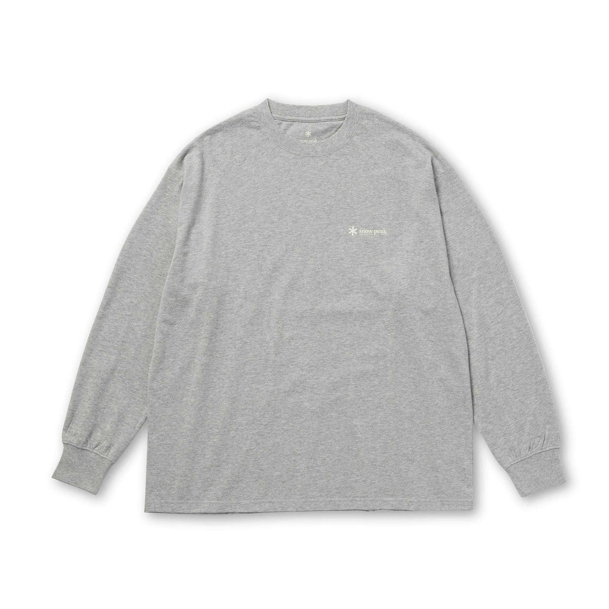 Soft Cotton Relaxed Logo L/S T-Shirt Marled Grey 100268TS1002512 - Snow Peak UK