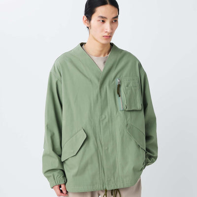 TAKIBI Herringbone Collarless Jacket - Snow Peak UK