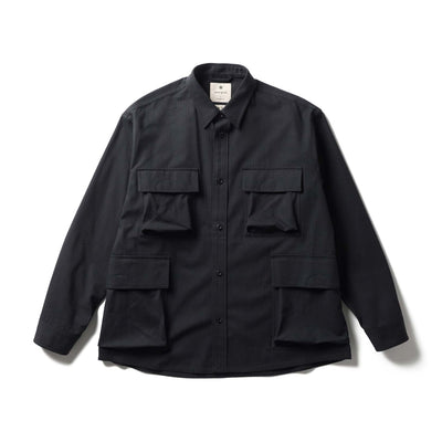 TAKIBI Herringbone Shirt Jacket Black SH-26SU00411019 - Snow Peak UK