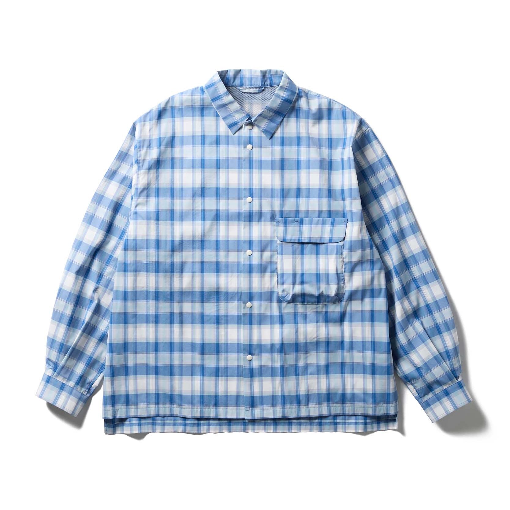 Fade Check Breezy Shirt Light Blue SH-26SU00211071 - Snow Peak UK