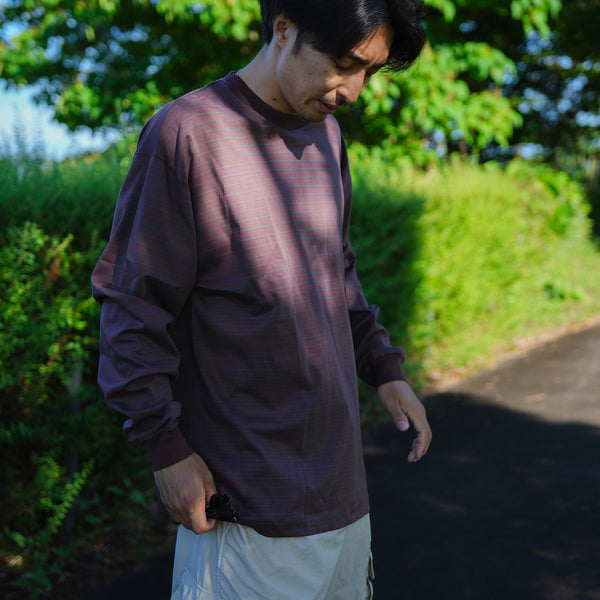 Hybrid Wool Mesh Stripe L/S T-Shirt - Snow Peak UK