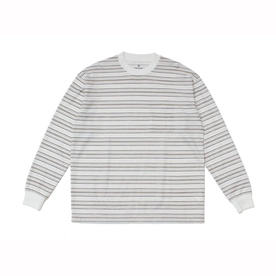 Hybrid Wool Mesh Stripe L/S T-Shirt Grey BD SW-25AU01402212 - Snow Peak UK