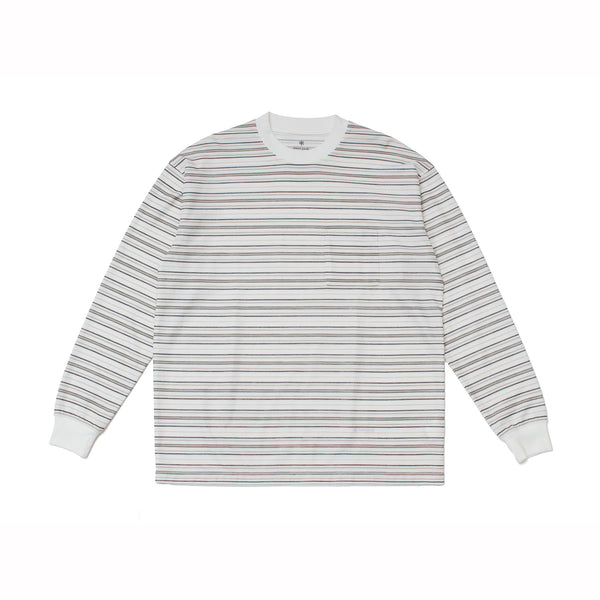 Hybrid Wool Mesh Stripe L/S T-Shirt Grey BD SW-25AU01402212 - Snow Peak UK