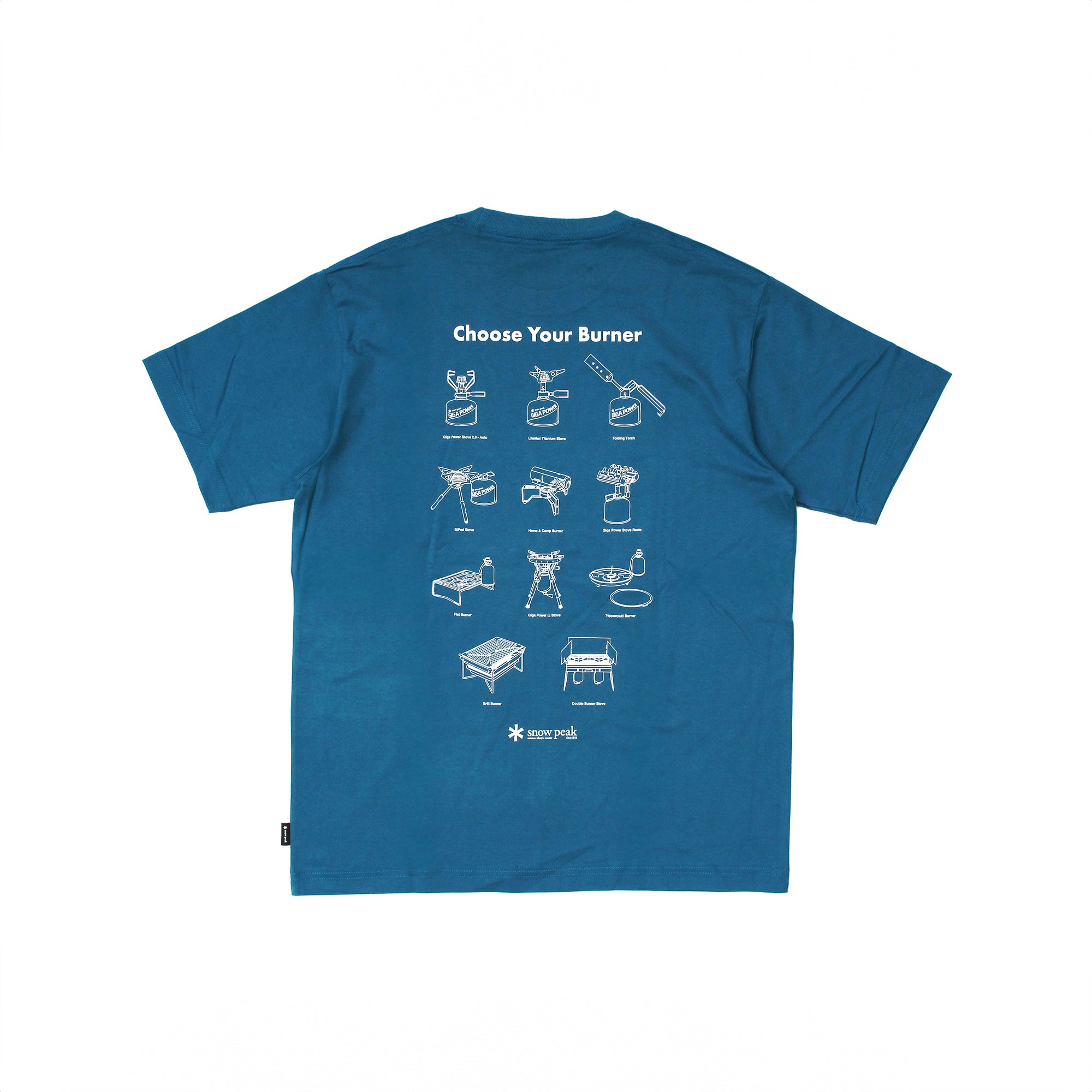 Choose Your Burner T Shirt Blue SP-TS-25AU00102072 - Snow Peak UK