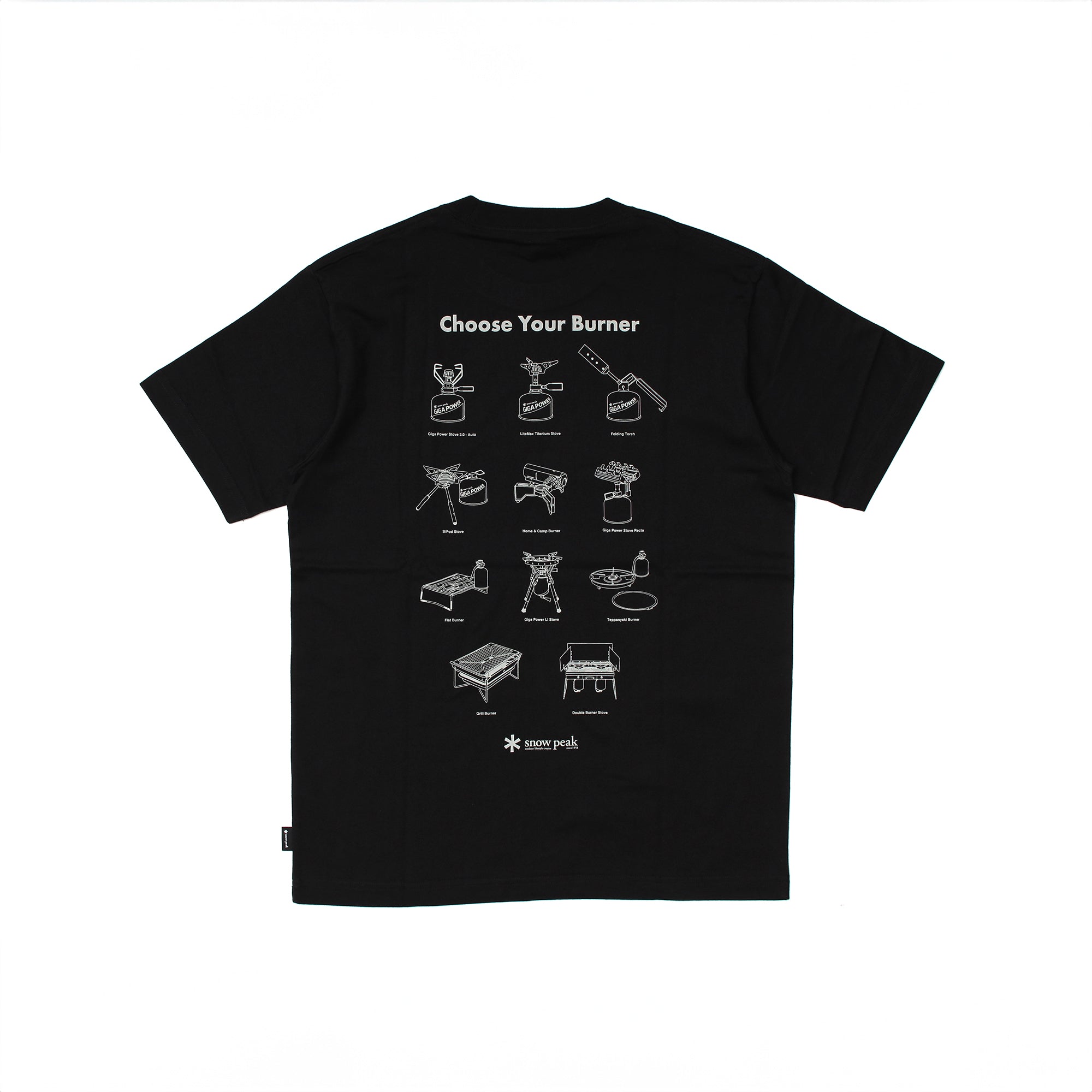 Choose Your Burner T Shirt Black SP-TS-25AU00102019 - Snow Peak UK