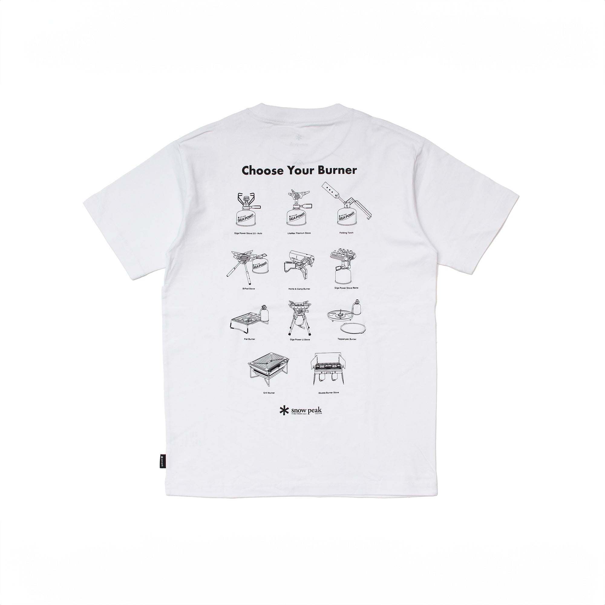 Choose Your Burner T Shirt White SP-TS-25AU00102001 - Snow Peak UK