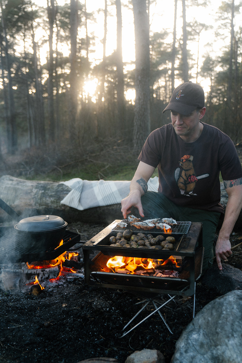 Cooking on the Takibi Fire & Grill