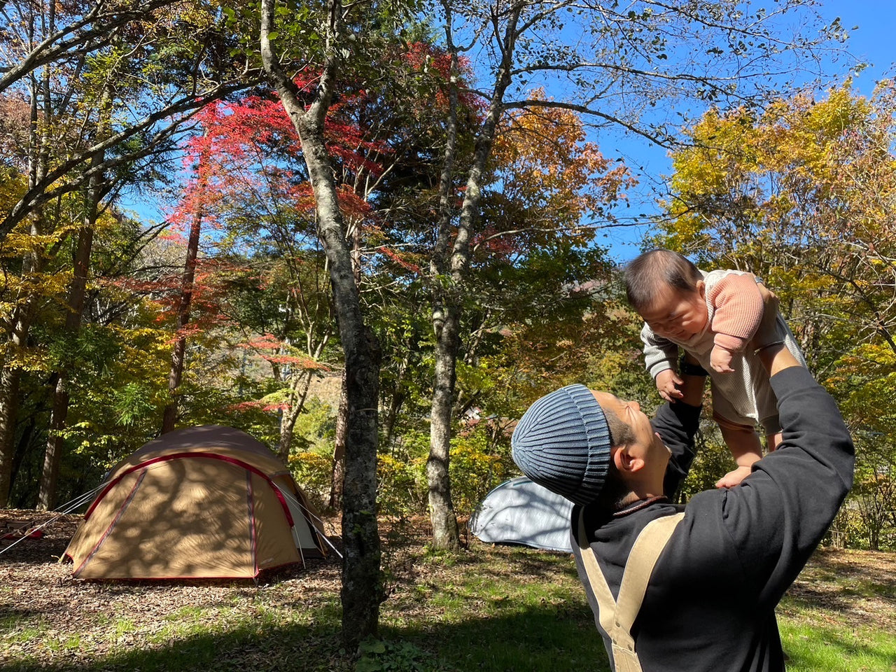 Father and Child enjoying Camping together
