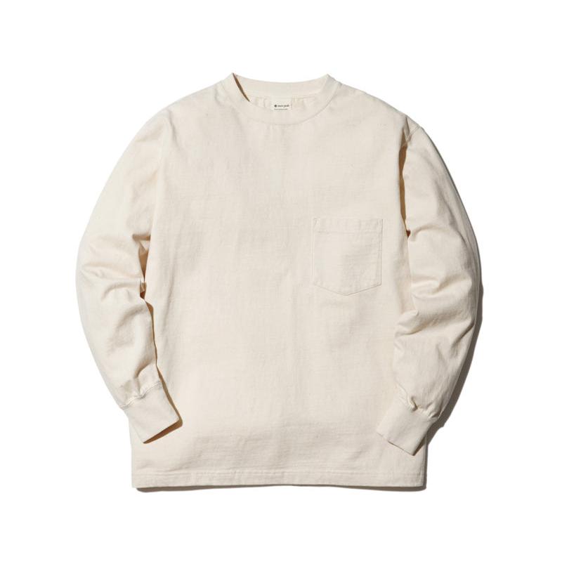 Recycled Cotton Long Sleeve T-Shirt Ecru SW-22AU401R00EC - Snow Peak UK
