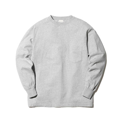 Recycled Cotton Long Sleeve T-Shirt Grey SW-22AU401R00MG - Snow Peak UK