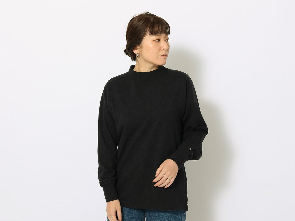 Recycled Cotton Mockneck Long Sleeve T-Shirt   - Snow Peak UK